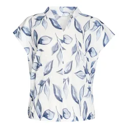 Blusenshirt „Leinenoptik“ blau weiss L Damen