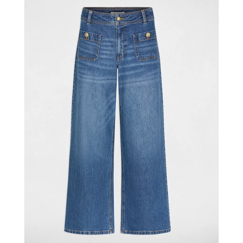 Vaqueros anchos de mujer de tiro alto - Morgan - FashionsVida