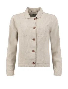 Weird Fish Karsten Relaxed Linen Jacket Size 20 - holiday-shop holiday-shop womens-summer-shop new-arrivals new-arrivals linen-collection women women - Natural - FashionsVida
