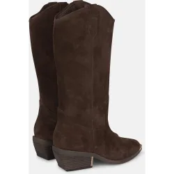 Botas cowboy de mujer en ante con tacón cuadrado