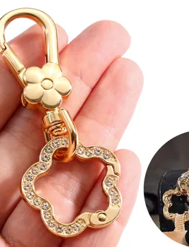 Juego de 2/4 piezas de broche de langosta con forma de flor, gancho giratorio, clip para perro, anillo de resorte de metal para llavero para DIY, acce - Shein - FashionsVida