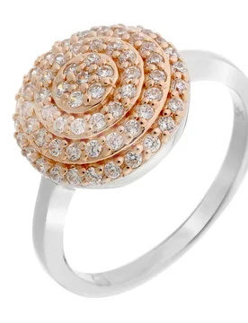 Womens 925 Sterling Silver Ring - Silver/rose Zr-7120 - Silver & Rose Gold - Size K - Orphelia - FashionsVida