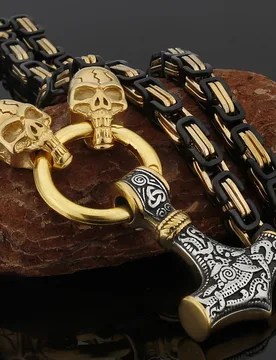 Retro Skull Men's Necklace Fashion Never Fade Stainless Steel Thor's Hammer Pendant Accessories Jewelry Gifts Wholesale - Aliexpress - FashionsVida