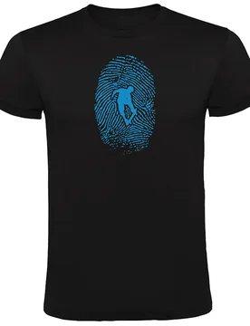 T-shirt à Manches Courtes Skateboarder Fingerprint Black 2XL - Kruskis - FashionsVida