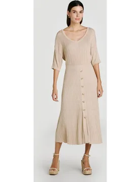 Falda de punto canalé midi con lúrex - Vila - FashionsVida