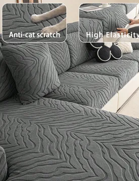 Pieza Funda de asiento de sofá de felpa jacquard antideslizante para todas las estaciones, estilo minimalista moderno, suave y amigable con la piel, - Shein - FashionsVida