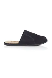 Edward Mens Leather Fleece Mule Slippers - - Size: 10
