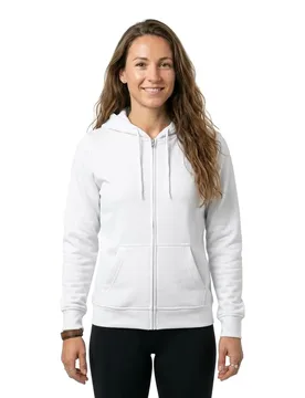 Felpa Con Zip Basic White XL - Build Your Brand - FashionsVida
