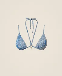 Haut de maillot de bain triangle jacquard avec perle