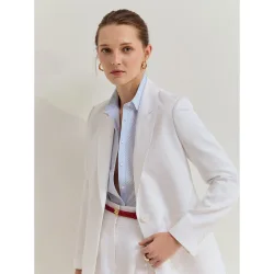 Blazer de mujer de corte recto con lino