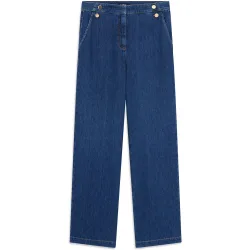 Pantalón vaquero de mujer de tiro alto en corte ancho