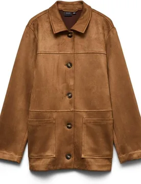 Chaqueta efecto ante abotonada de mujer - Vero Moda - FashionsVida
