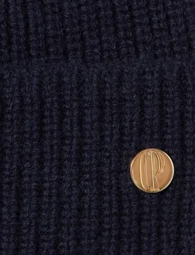 Gorro de mujer de punto de lana y cachemira de canalé grueso con vuelta - CLAUDIE PIERLOT - FashionsVida
