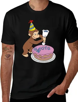 Curious George birthday cake T-Shirt Work Wear Lightweight Tee - Aliexpress - FashionsVida