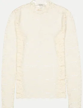Langarmshirt aus Spitze Beige XS - Garcia - FashionsVida