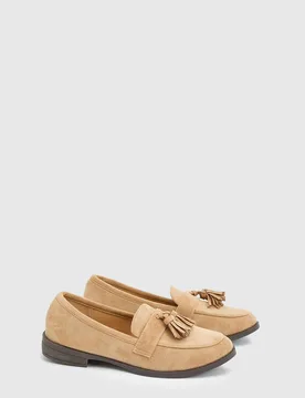 Women's Lola Faux Suede Flexi Sole Tassel Detail Loafers in Beige Size: 3 - Beige - Size: 3 - Dorothy perkins - FashionsVida