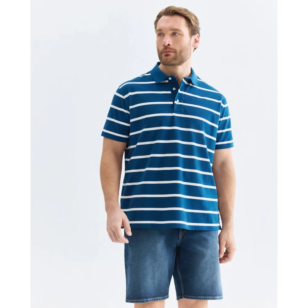Polo de manga corta rayas piqué hombre - Dustin - FashionsVida