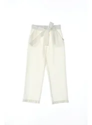 Pantalone con cintura JUNIOR BIANCO 14
