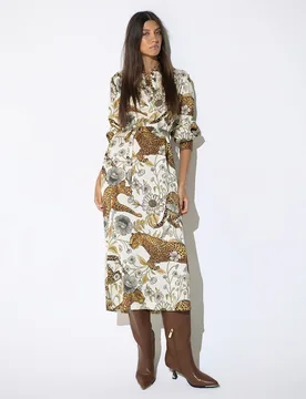 Vestido midi de mujer versace de manga larga - Lola Casademunt - FashionsVida