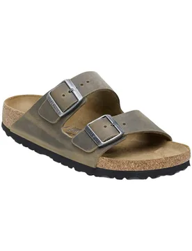 Sandales en cuir - Arizona Oiled Leather Regular Faded Khaki en Cuir - Taille 43 - Marron - Birkenstock - FashionsVida