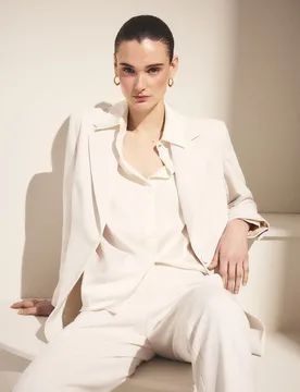 Blazer liso de poliéster de mujer - Woman El Corte Inglés - FashionsVida