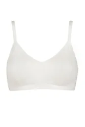 Women's 1 Pack Sloggi Zero Feel Pure Soft Bra Silk White Extra Large - White - Size: Extra Large