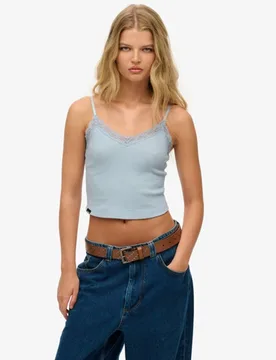 Superdry Damen Athletic Essentials Cami-top mit Schmaler Passform Blau - Größe: 34-36 - 24.99 - FashionsVida