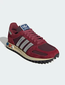 Unisex La Trainer Og Shoes - Burgundy Leather - Size Uk 9.5 - adidas Originals - FashionsVida