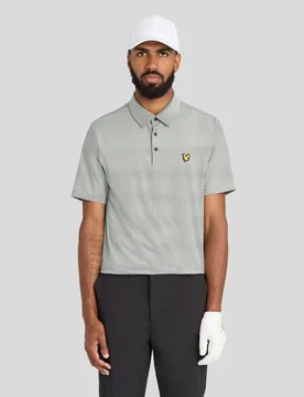 Men's Microstripe Technical Polo Shirt Cactus Green/ Soft Grass - Lyle & Scott - FashionsVida