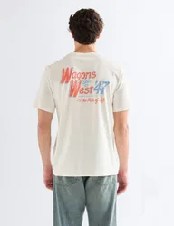Pure Cotton Back Graphic T-Shirt White male
