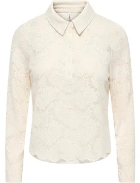 Polo de mujer de manga larga con cuello polo - Only - FashionsVida