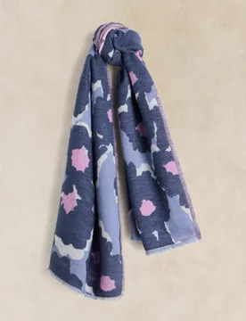 Cotton Rich Printed Scarf Blue female - White stuff - FashionsVida