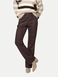 Straight Leg Velours Hose 567-black coffee 44