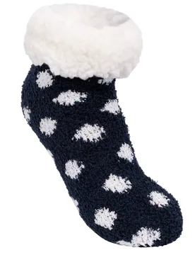 Women's Cadenza Polka Dot Non Slip Socks in Navy Size: 3-6 - Navy - Size: 3-6 - Trespass - FashionsVida