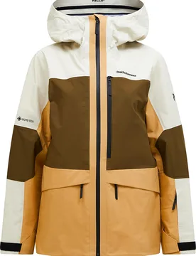 Skijacke aus GORE-TEX W Gravity Gore-Tex 3L Jacket Sierra Sand Meadow Moss für Damen Größe S Braun - Peak Performance - FashionsVida