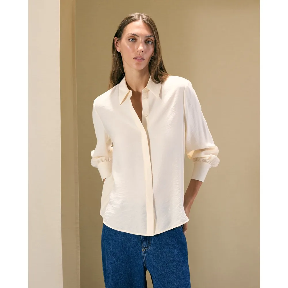 Blusa de mujer de manga larga con cuello camisero - Woman El Corte Inglés - FashionsVida