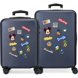 Juego de maletas Mickey personajes rígidas con capacidad de 91L