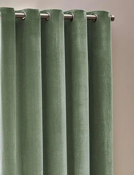 Chenille Velvet Eyelet Curtains Light Green - YARD - FashionsVida