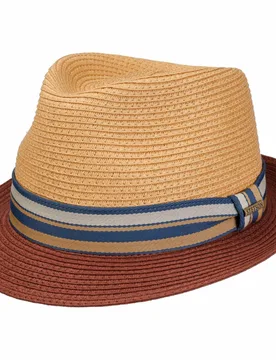 Licano Toyo Trilby Straw Hat by - nature-red - Female - Size: L (58-59 cm) - Stetson - FashionsVida