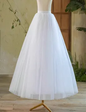 Pieza Enagua blanca de 1m de largo para mujer, uso diario ligeramente esponjosa de malla de tul sin ballenas, extensión de falda interior, soporte pa - Shein - FashionsVida