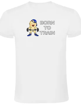 T-shirt à Manches Courtes Born To Train White 2XL - Kruskis - FashionsVida