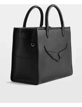 Zadig & Voltaire - Bolso de mano tote angel de piel granulada con bandolera y alas en relieve - Zadig & Voltaire - FashionsVida