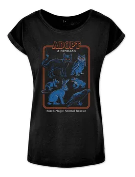 T-Shirt - Adopt A Familiar - M - für Damen - Größe M - schwarz - Frauen - female - Steven Rhodes - FashionsVida