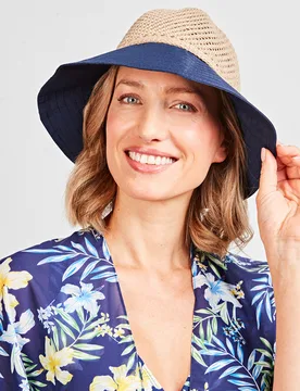 Pagen Sommerhut blaue Schleife - 3Pagen - FashionsVida
