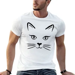 Cute Cat Face T-Shirt Trendy Print Short Sleeve T-Shirt