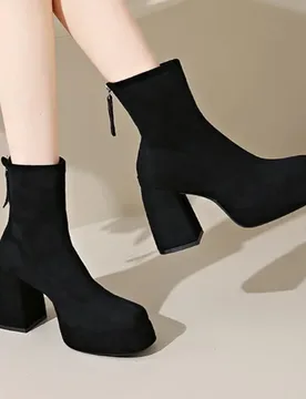 Suede Super High Heels Women Boots Ankle Chelsea Shoes New Winter Chunky Dress Shoes Party Elegant Pumps Goth Botas Mujer - Aliexpress - FashionsVida
