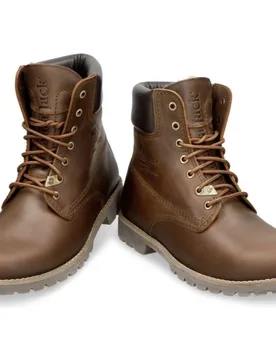 Bota de cordones en piel con forro de pelo natural - Panama Jack - FashionsVida