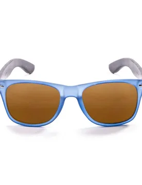Beach Wood Polarized Sunglasses Brown / Blue Transparent / Brown One Size Men,Women - Ocean Sunglasses - FashionsVida