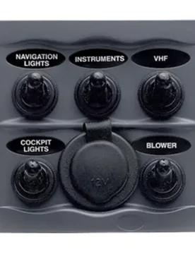 On-off Dc 5 Switches Panel 16a Charcoal One Size unisex - Bep Marine - FashionsVida