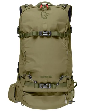 Norrona - Sac à dos de ski/snowboard - Lofoten 30L Pack Deep Lichen Green en Nylon - Kaki - Norröna - FashionsVida